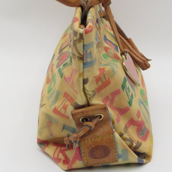 Dooney And Bourke Graffiti Spell Out Purse Coated Canvas Y2K No Strap - Picture 2 of 9